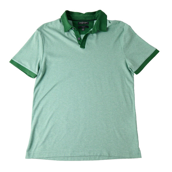 Banana Republic Mens L Slim Fit Polo Shirt Green Luxury Touch Short Sleeve *hole - Picture 1 of 9